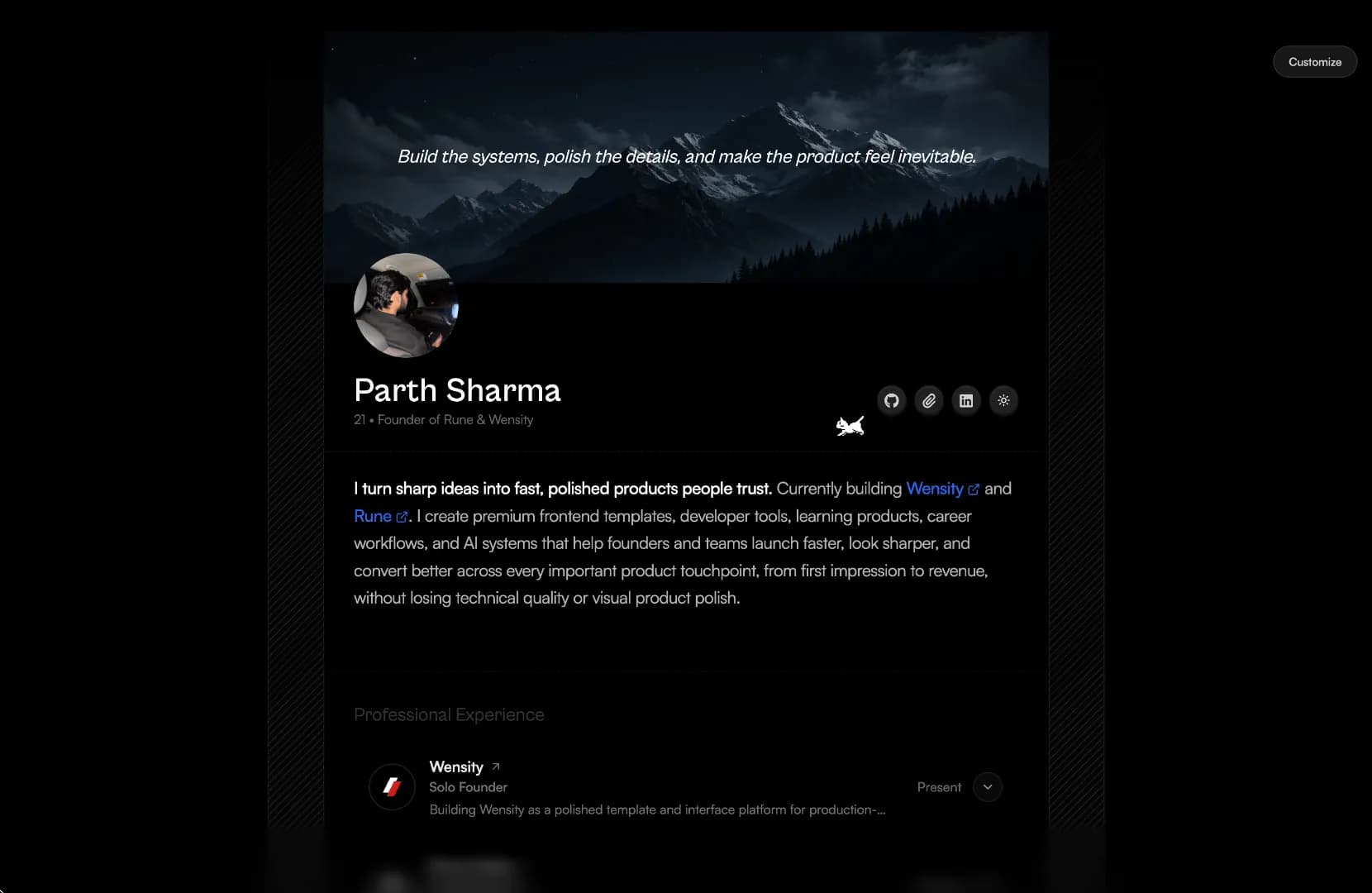 Minimalistic Portfolio preview 1
