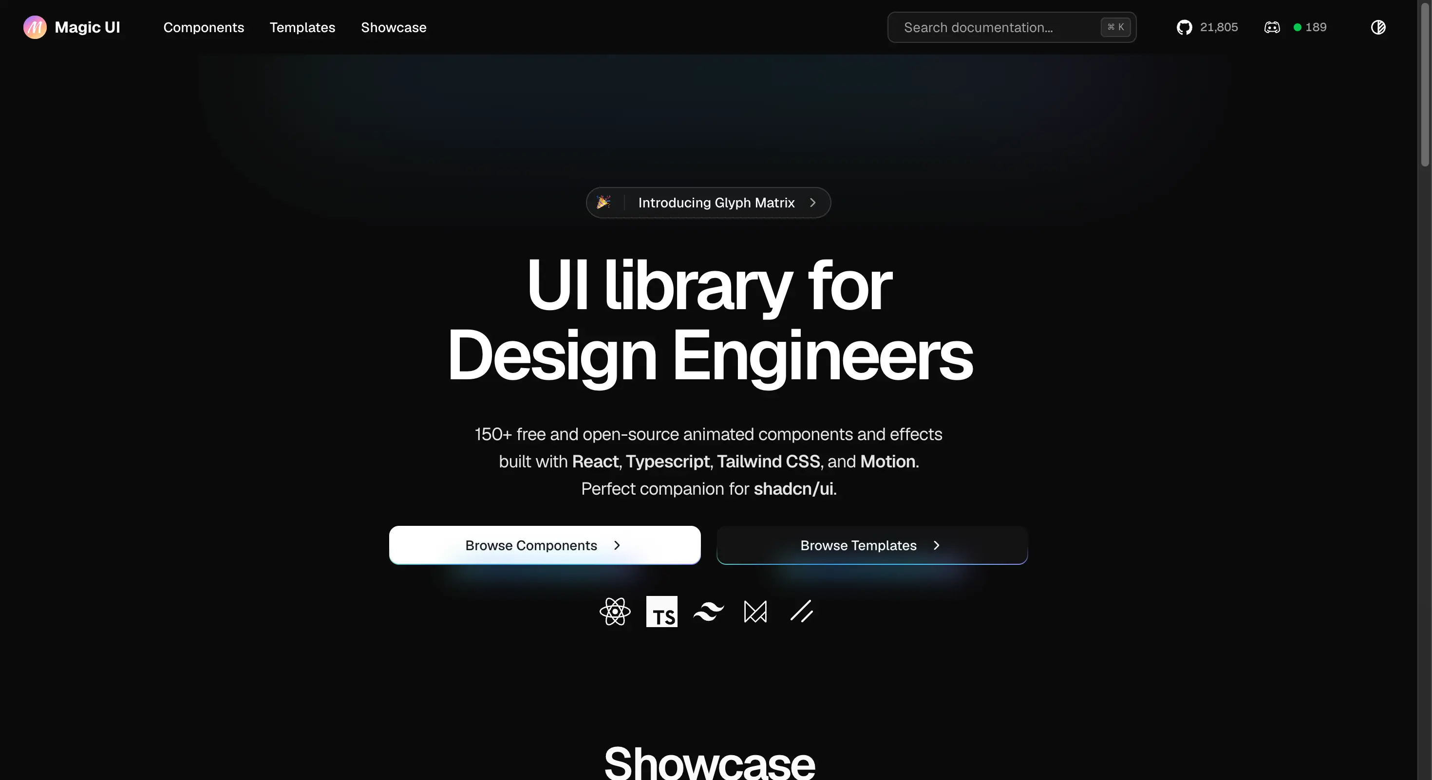 Magic UI homepage