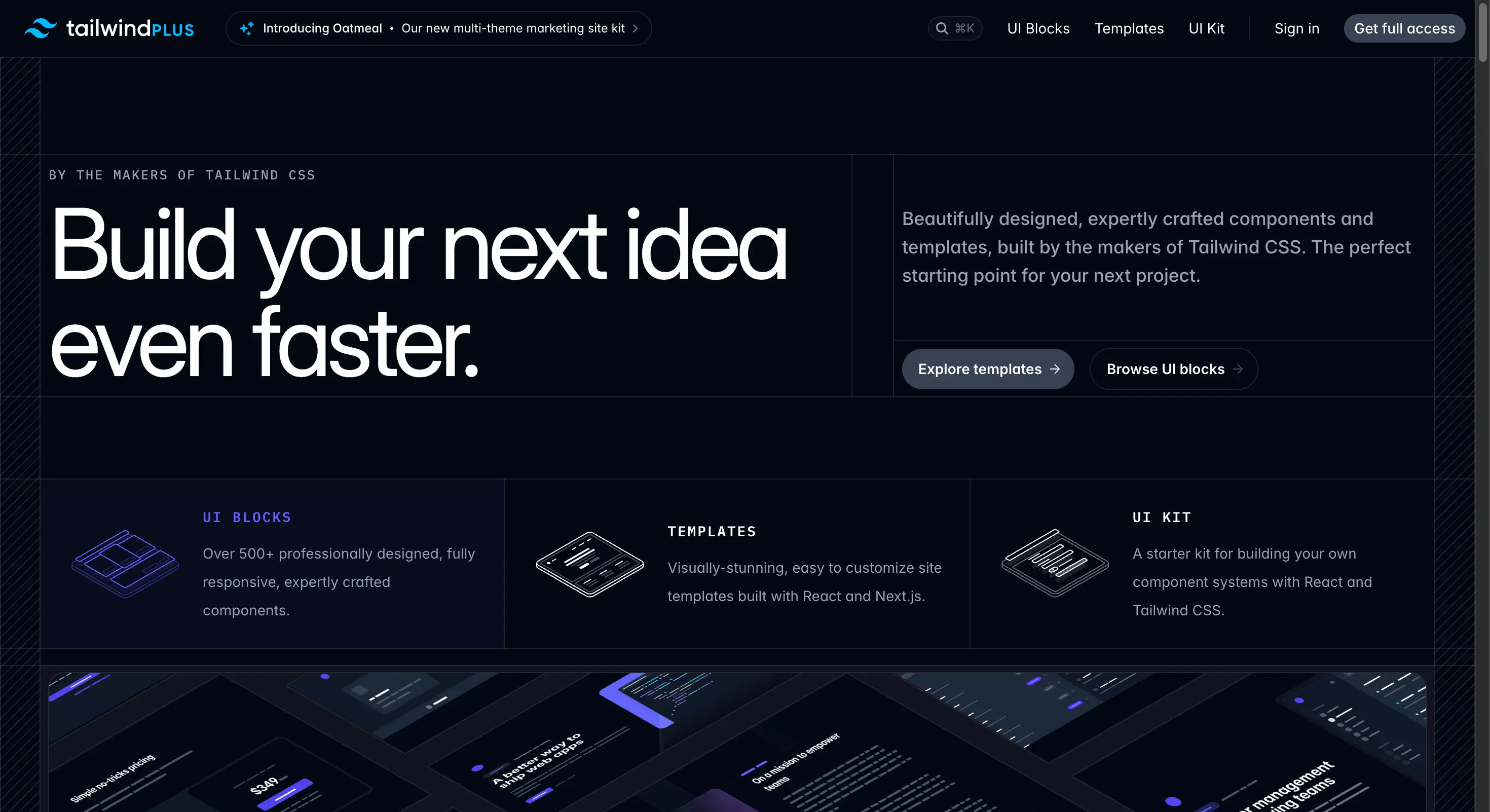 Tailwind Plus homepage