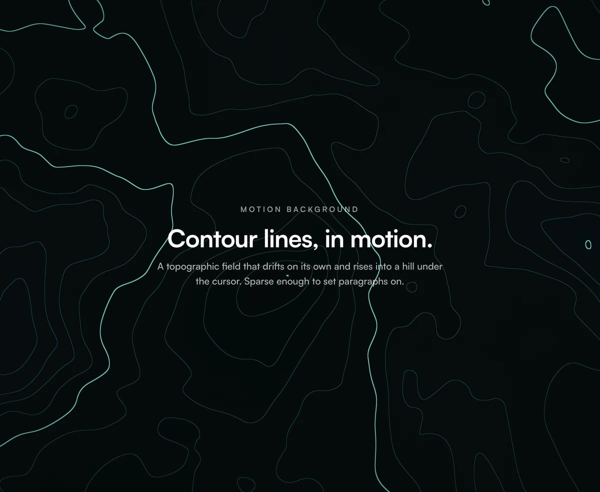 Animated Background With Contour Lines block preview