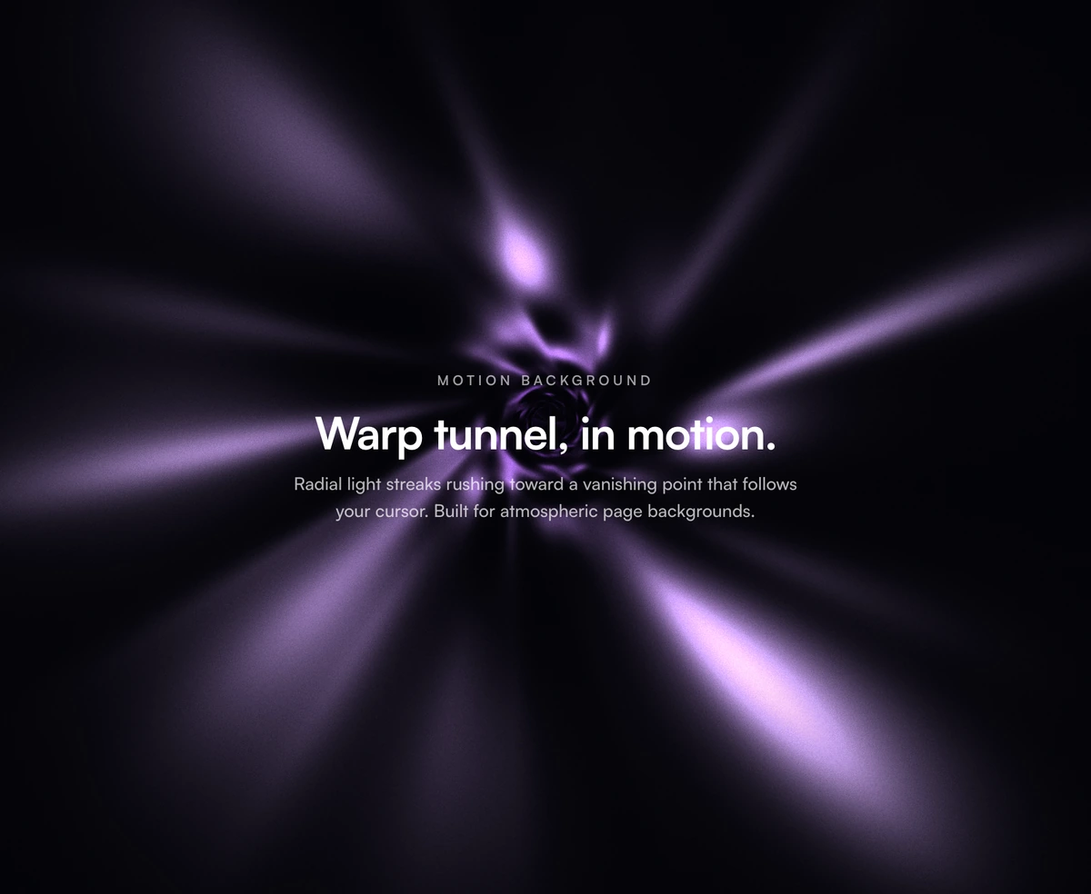Animated Background With Warp Tunnel block preview