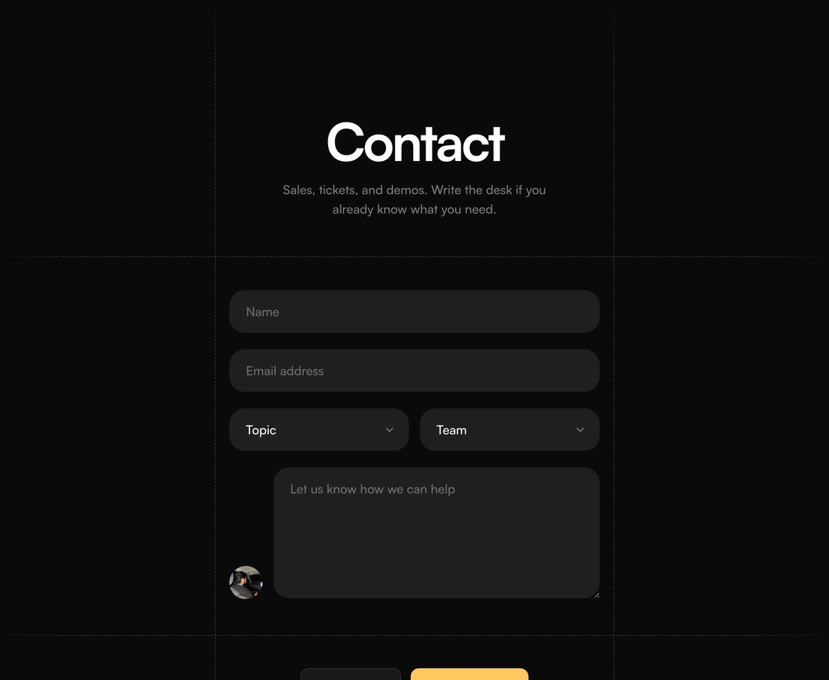 Contact Section With Dashed Grid Form block preview
