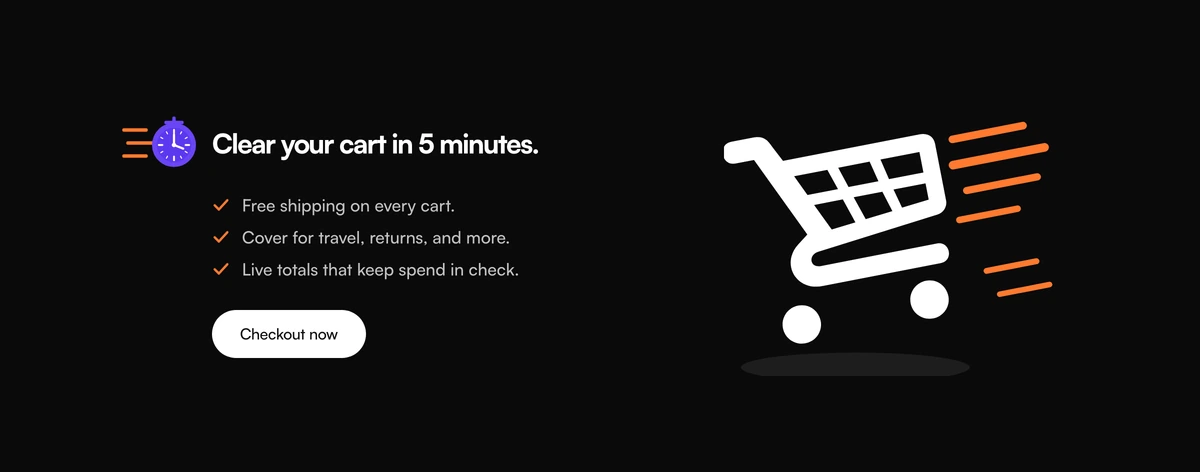 CTA Section With Checklist And Cart Visual block preview
