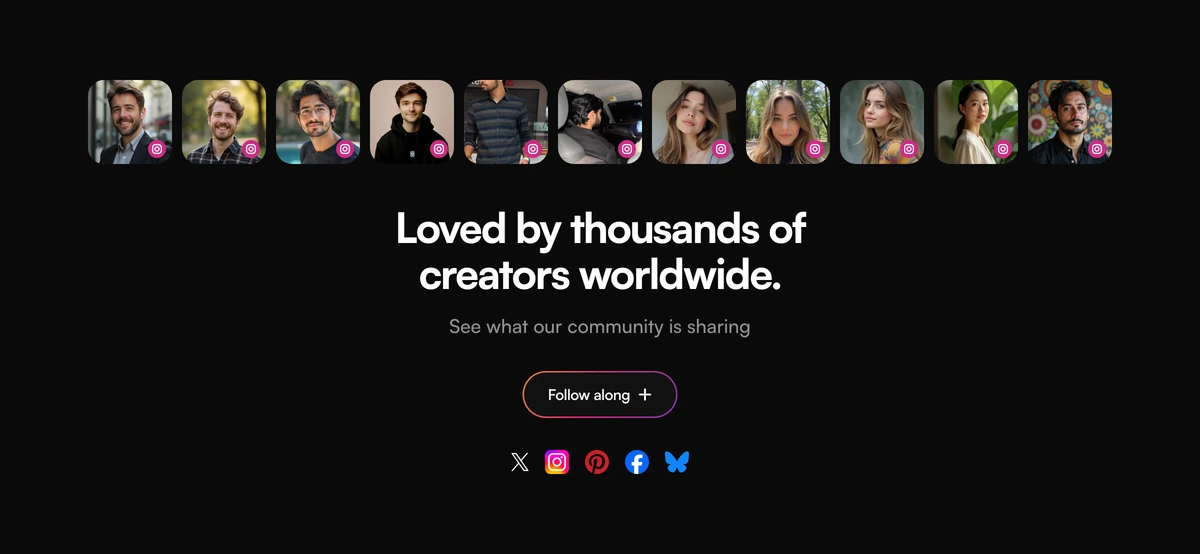 CTA Section With Instagram Thumbnail Grid block preview