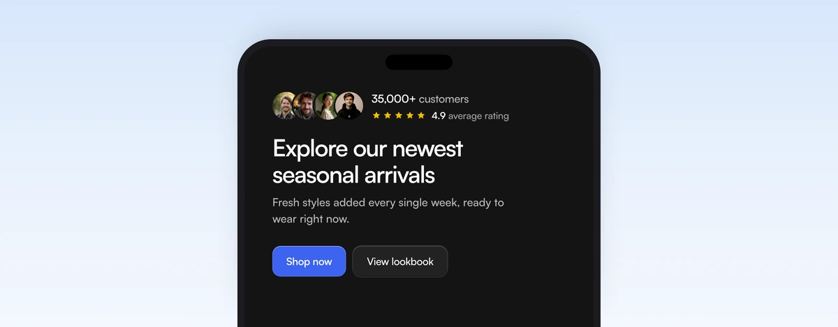 CTA Section With Overlapping Customer Avatars block preview