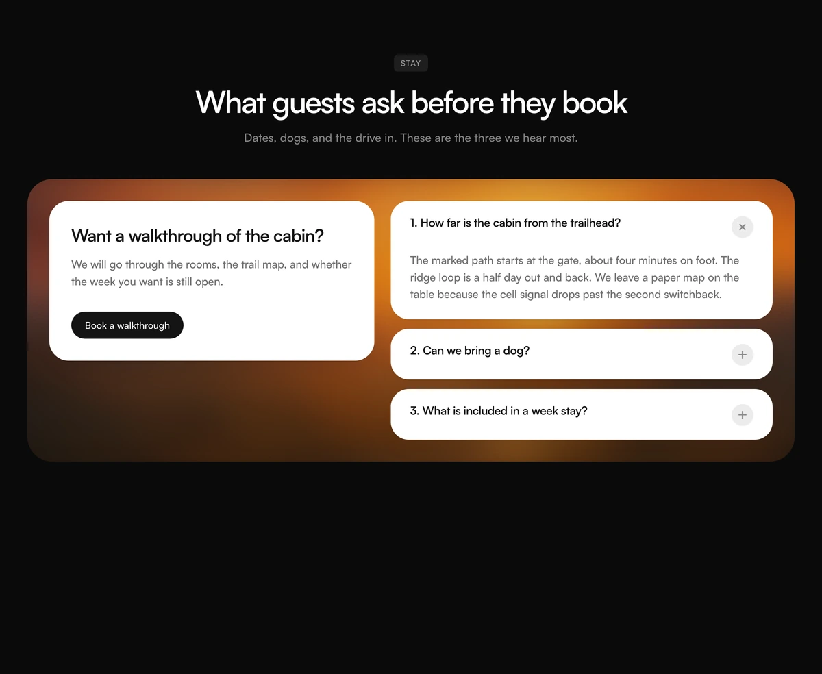 FAQ Section With Photo Consult Panel block preview