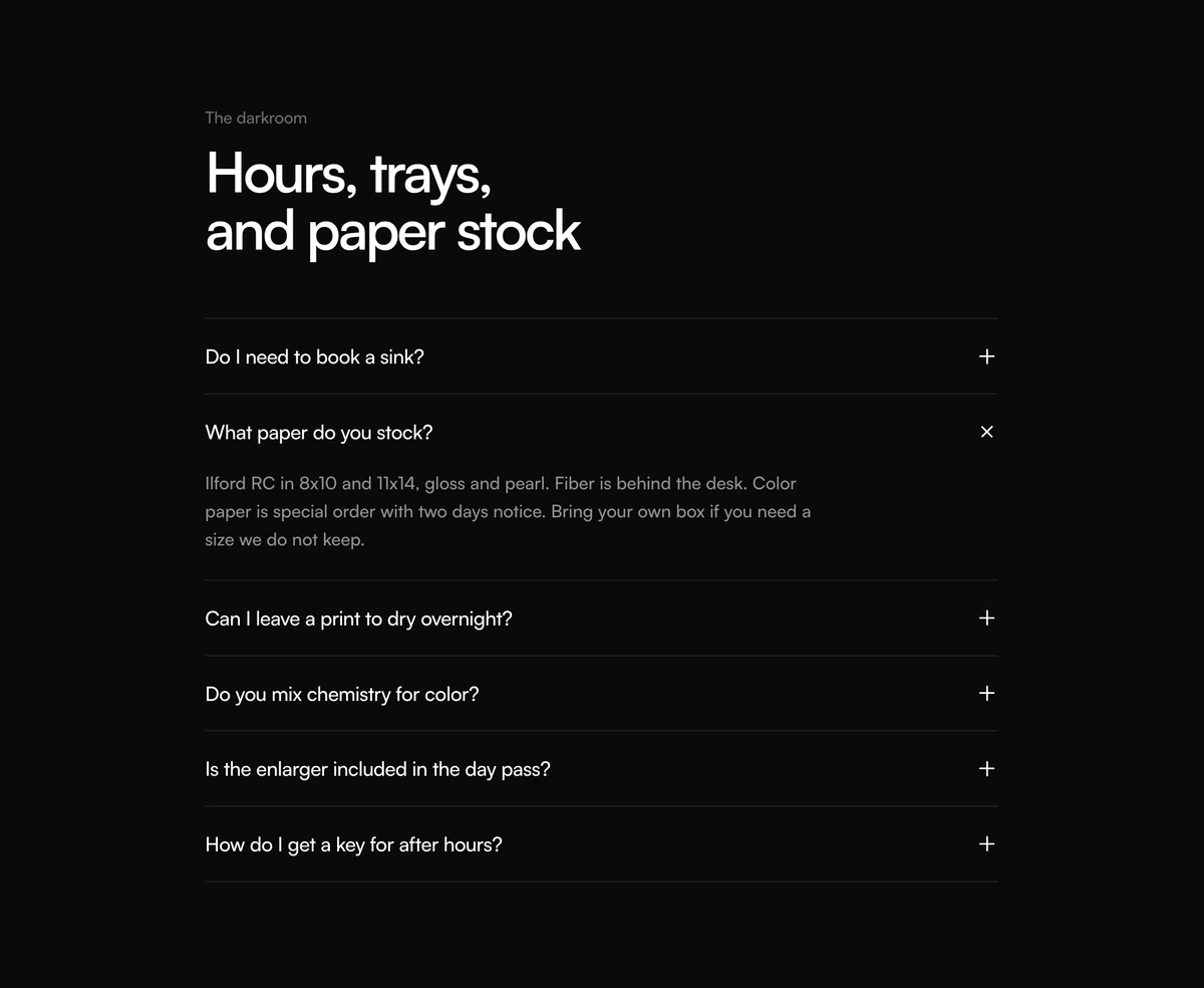 FAQ Section With Split Headline Accordion block preview