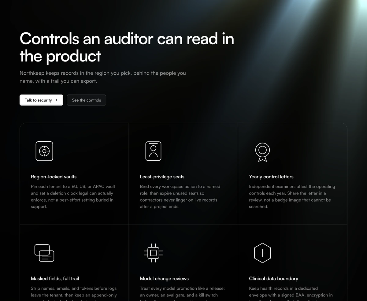 Feature Section With Security Grid block preview