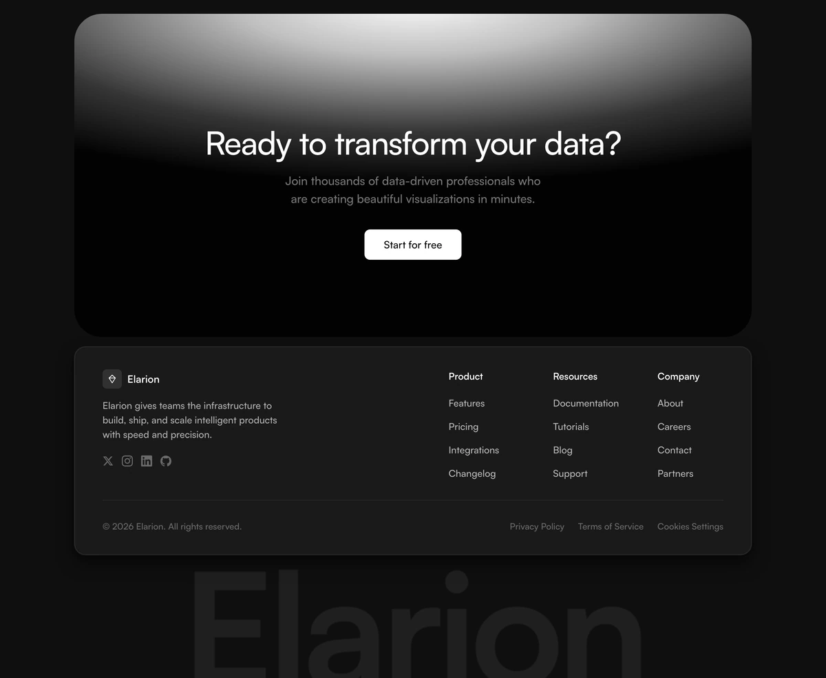 Footer With Call To Action Band block preview