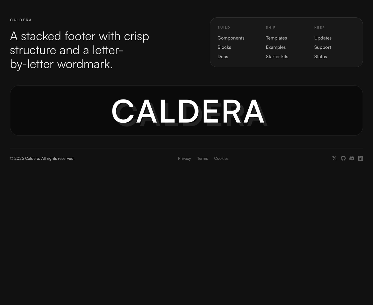 Footer With Stacked Layout block preview