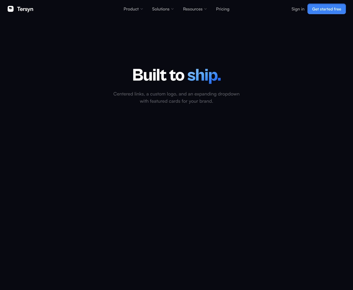 Navbar With Centered Links block preview