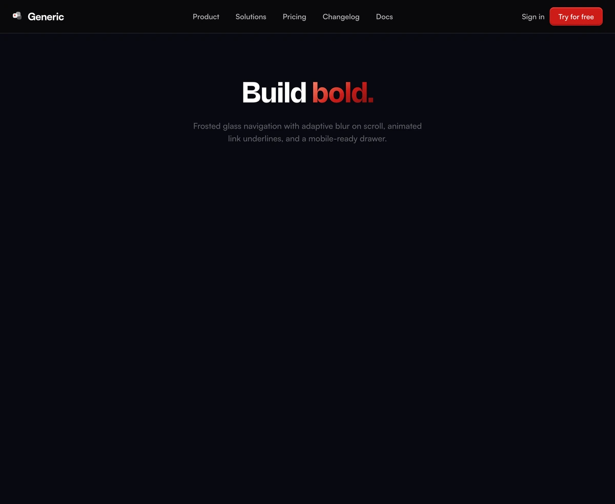 Navbar With Frosted Glass block preview
