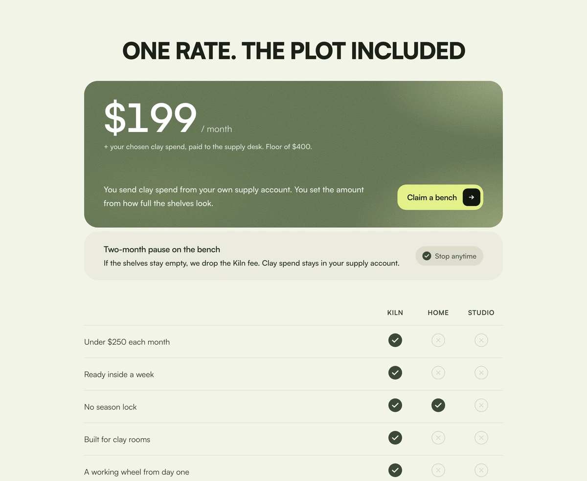 Pricing Section With Included Price block preview