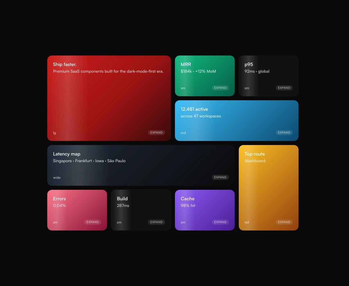 Bento Box Grid Layout component preview