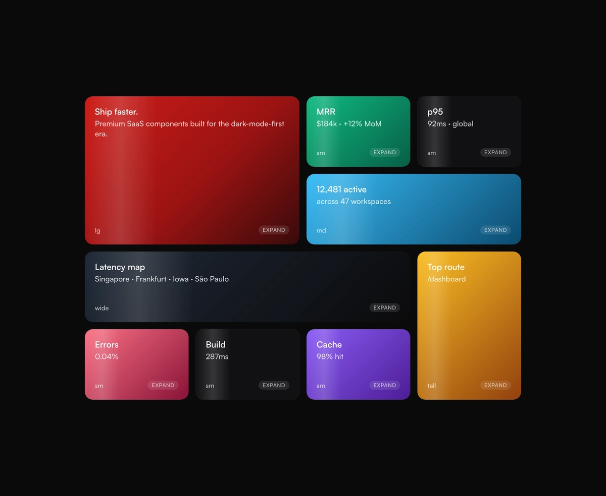 Bento Box Grid Layout component preview