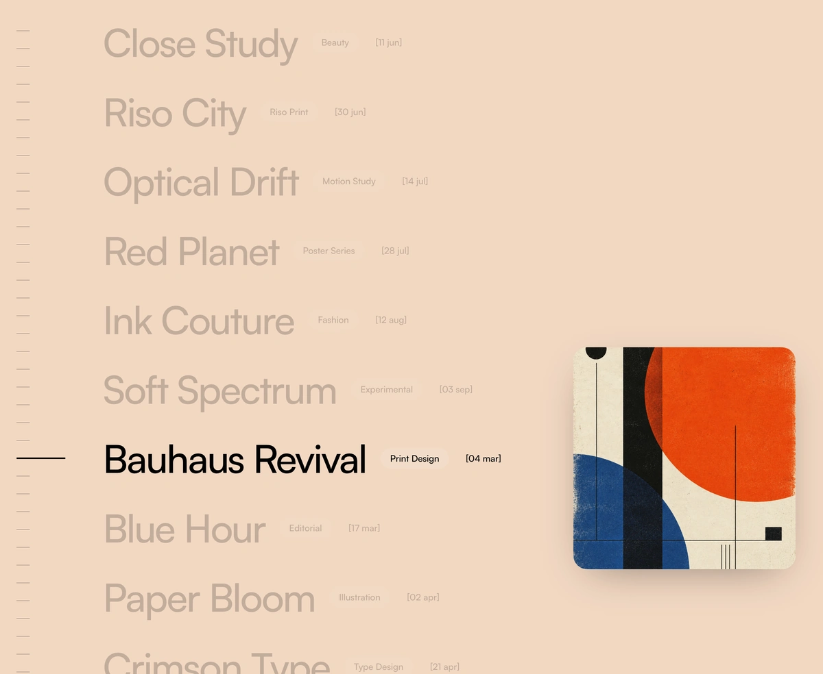 Color Archive Scroll component preview