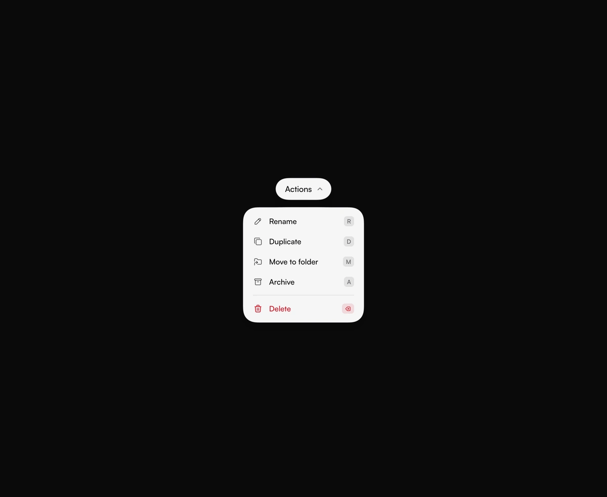 Gooey Dropdown Menu component preview