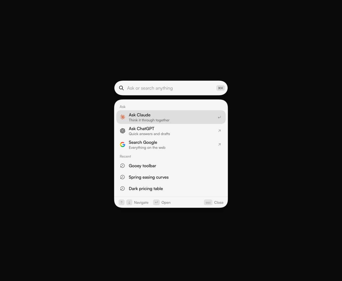 Gooey Search Bar component preview