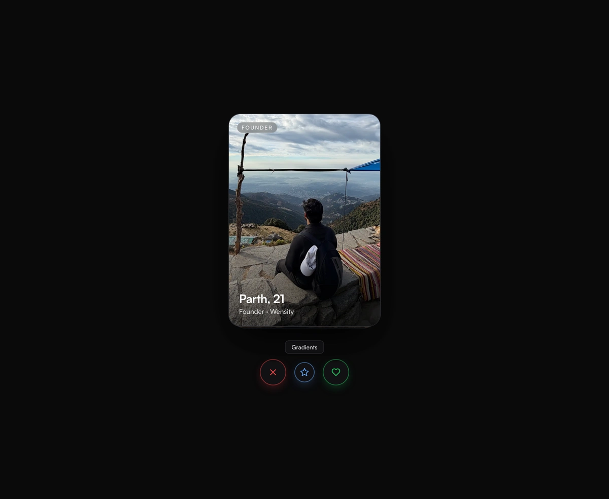 Tinder-Style Swipe Cards component preview