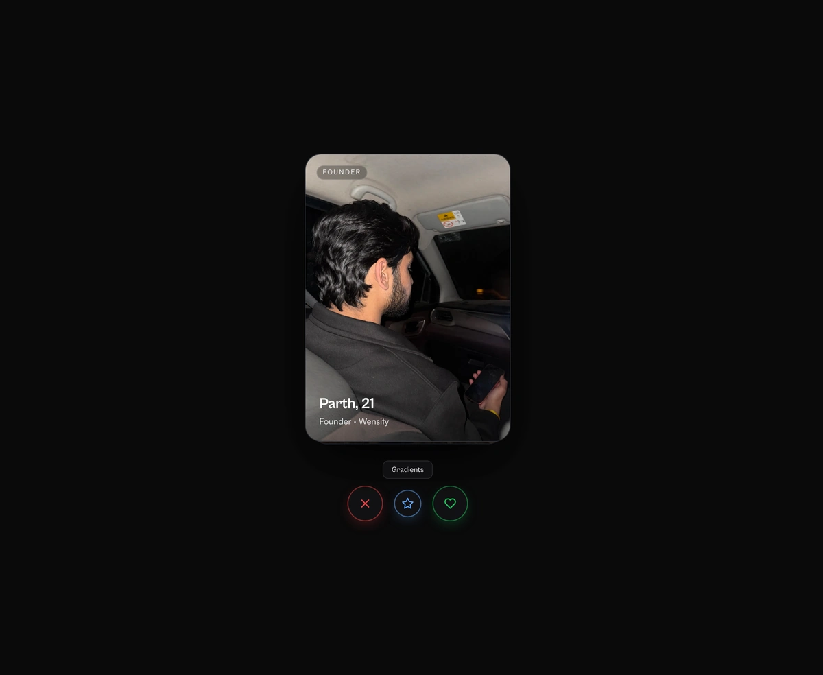 Stacked Tinder-Swipe Cards component preview