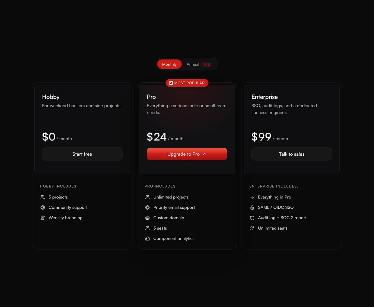Subscription Tier Card component preview