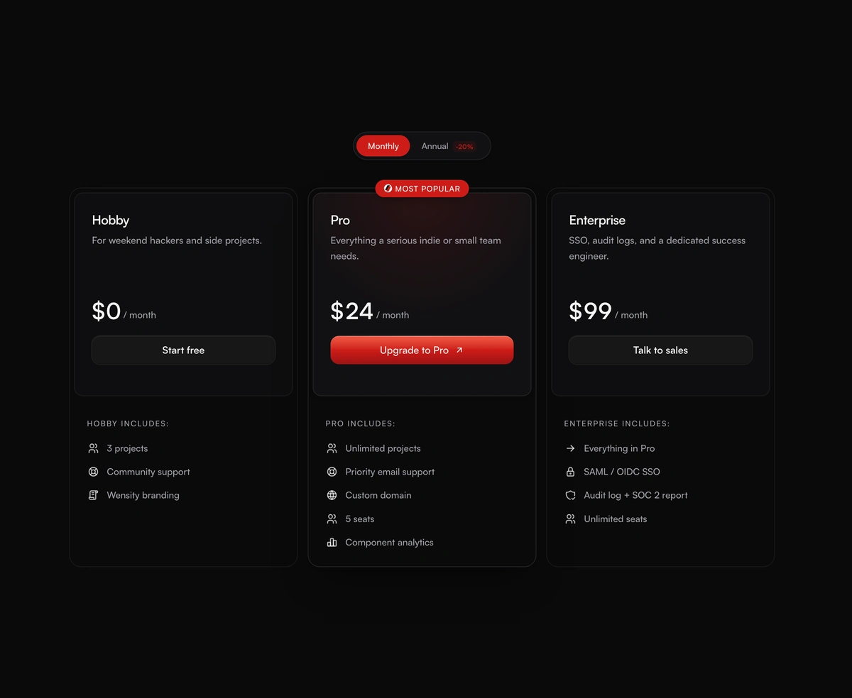 Subscription Tier Card component preview