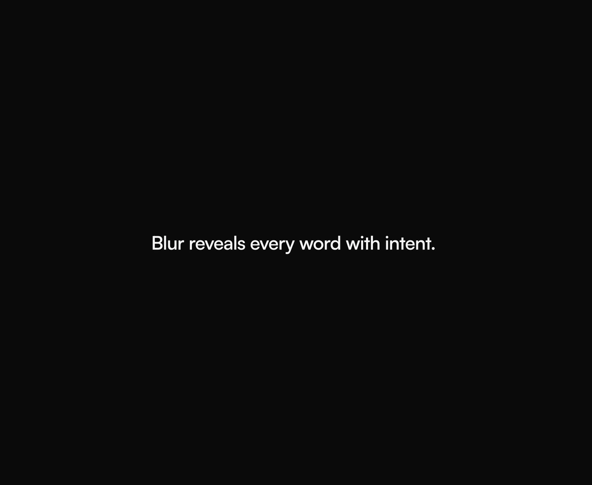 Text Blur Reveal component preview