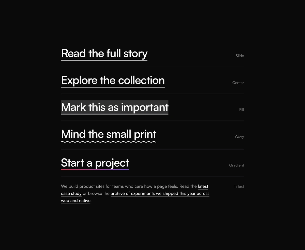 Underline Animation component preview
