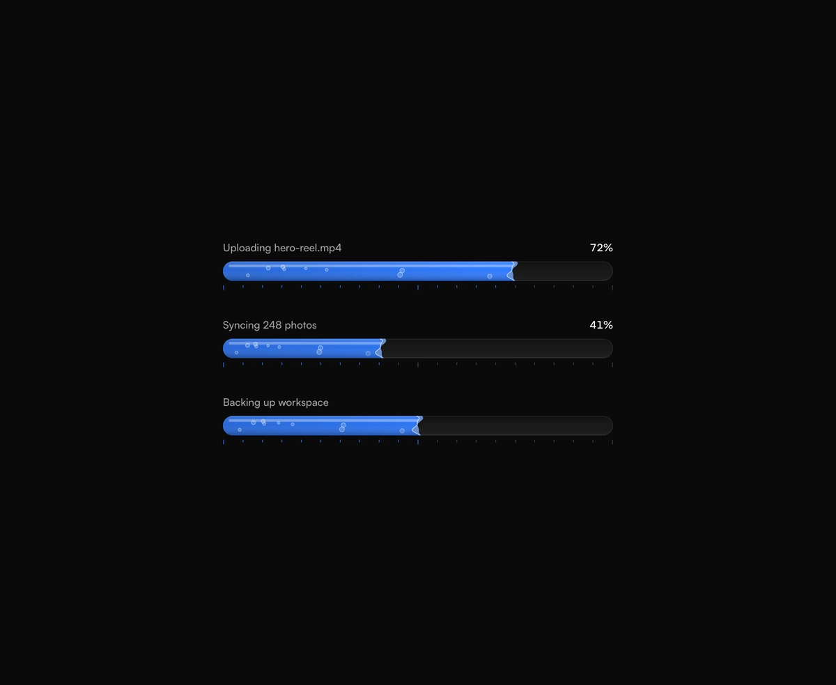 Water Progress Bar component preview